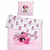 A pink Minnie Mouse themed bedding set including a pillowcase and a duvet cover, displayed flat against a white background. Produktbild-Vorschau