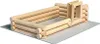 A wooden log building set is assembled on a gray surface. Anteprima dell’immagine prodotto