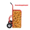 A red log cart filled with firewood, shown against a white background. Podgląd zdjęcia produktu