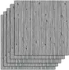 Stapel aus fünf grauen Holzplanken-Abziehbild-Tapetenbahnen mit sichtbarer Holzmaserung und Ästen Náhled obrázku produktu
