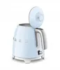A light blue SMEG kettle with its lid open, on a white background. Náhled obrázku produktu