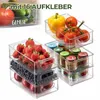 Sada 6 kusů organizérů do lednice, s 16 samolepkami, úložná Náhled obrázku produktu 1