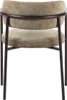 A back view of a taupe upholstered dining chair with a dark metal frame. Produktbild-Vorschau