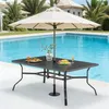 GIHAUVIA Gartentisch 144x94cm Wetterfest Metall 6 Personen Produktbild-Vorschau 2