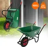 Taczka ECD Germany, pojemność 100 litrów, zielona miska z Podgląd zdjęcia produktu 1