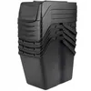 A stack of black plastic trash cans with lids. Podgląd zdjęcia produktu