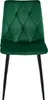 A green velvet chair with black legs, shown from the front against a white background. Anteprima dell’immagine prodotto