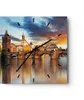 Wanduhr - Quadrat - Glasuhr - Prag brücke geschichte fluss Produktbild-Vorschau 1