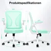 Bürostuhl ergonomisch mit Mesh-Rückenlehne, 90° klappbare Produktbild-Vorschau 2