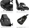 A collage of four images showing different features of a black office chair. Náhled obrázku produktu