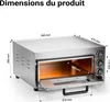 Wiltec Four à Pizza électrique 2000 W – 570 x 560 x 280 mm Voir les images du produit 4