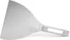 A silver spatula with a curved blade and a rectangular handle with a hole in it, shown on a white background. Podgląd zdjęcia produktu