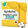 Komfortec 2er Pack Jersey Spannbettlaken 140x200 cm, 100% Produktbild-Vorschau 1