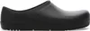 A black Birkenstock Profi Birki 2.0 PolyurethanClog is shown from the side on a white background. Produktbild-Vorschau