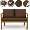 A brown cushion set for a garden sofa, shown with close-up details of its features. Anteprima dell’immagine prodotto