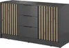 A graphite colored dresser with wooden slats on the sides. Produktbild-Vorschau
