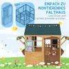 AIYAPLAY Kinderspielhaus aus Tannenholz, Faltbares Häuschen Produktbild-Vorschau 5