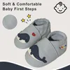 YALION Lauflernschuhe Baby Leder Krabbelschuhe Wal Hellgrau Produktbild-Vorschau 2