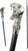 Three views of a decorative cane with a snake's head handle. Anteprima dell’immagine prodotto