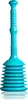 A turquoise plunger with a ribbed handle and a multi-ringed suction cup. Náhľad obrázku produktu