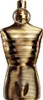 A gold-colored perfume bottle shaped like a human torso, against a white background. Voir les images du produit