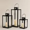 3er Set Windlicht Laternen Set Stalllaterne Metall Schwarz 30/40/53cm Produktbild-Vorschau