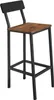 A single bar stool with a wooden seat and black metal frame, shown from a three-quarter angle against a white background. Podgląd zdjęcia produktu