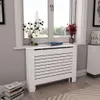 vidaXL Osłona grzejnika biała 112×19×81,5 cm MDF Podgląd zdjęcia produktu 9