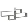 A modern, gray wall shelf with multiple compartments. Náhled obrázku produktu