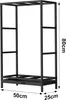 A black metal firewood rack with dimensions indicated. Podgląd zdjęcia produktu