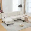 Wohnlandschaft Beige U Form Sofa Grosses 4 Sitzer Couch mit Produktbild-Vorschau 9
