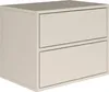 A neutral studio shot of a gray nightstand with two drawers. Náhľad obrázku produktu