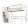 Hoogslaper 90x200, massief hout met opbergruimte, kinderbed Productafbeelding-voorbeeld 4