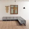 9-tlg. Garten-Lounge-Set Grau Kiefer Massivholz Produktbild-Vorschau 3