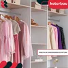 A collage of closet interiors showing clothing and accessories organized on shelves and hanging rods. Náhľad obrázku produktu