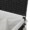 vidaXL Wäschekorb mit Rollen Schwarz 60x35x60,5 cm Rattan Produktbild-Vorschau 9