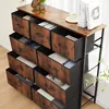 A dresser with fabric drawers is shown in a room with natural light. Voir les images du produit