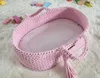 BOHO Puppenwagen handgefertigt aus rosa Baumwolle mit Produktbild-Vorschau 2
