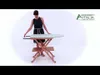 A woman is demonstrating an ironing board. Voir les images du produit