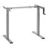 A silver adjustable desk frame with a crank on the right side, shown against a white background. Podgląd zdjęcia produktu