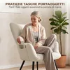 Teddy-Stoffsessel mit Fu?hocker, hoher, gesteppter Produktbild-Vorschau 9