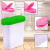 A collage of images showing spice containers with different lid colors and close-ups of their features. Produktbild-Vorschau