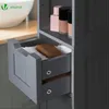 VOUNOT® Badezimmerschrank Hoch mit 2 Türen und 1 Schublade, Produktbild-Vorschau 6