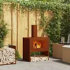vidaXL Foyer extérieur marron 60 x 40 x 96 cm Acier Voir les images du produit 2