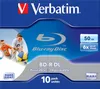 VERBATIM Blu-Ray BD-R DL 50GB 6x Wide bedruckbar 10er Case Produktbild-Vorschau 2