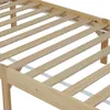 Close-up view of a wooden bed frame with parallel slats. Produktbild-Vorschau