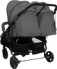 vidaXL Poussette jumelle gris foncé et noir acier Voir les images du produit 5