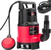 A red and black submersible pump with a float switch and power cord is shown against a white background. Náhled obrázku produktu