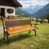 Banc de jardin Banc de parc Bois massif Métal revêtu par Voir les images du produit 1