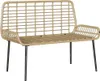 Banc de jardin vidaXL marron et crème en polyrotin Voir les images du produit 4